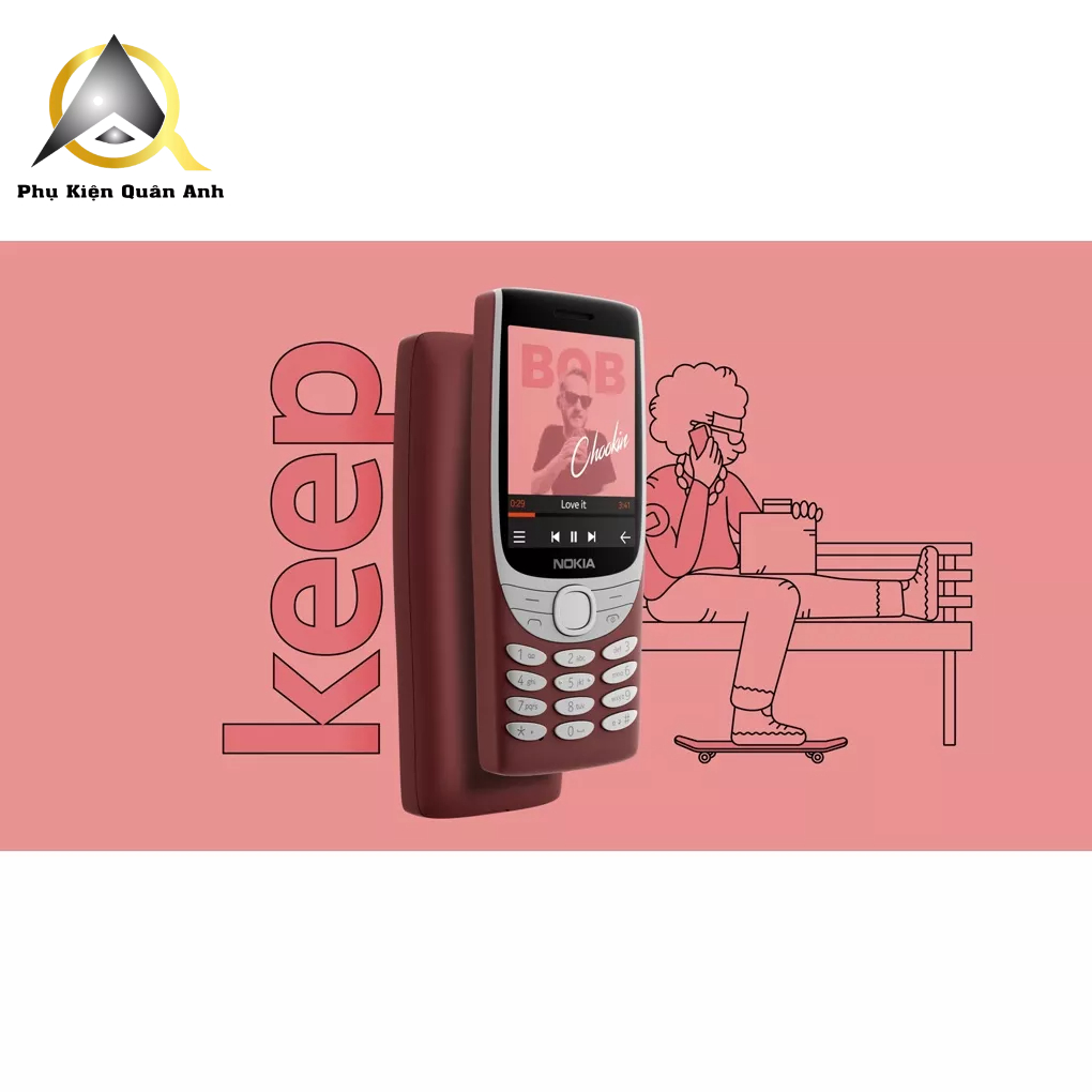 Điện thoại Nokia 8210 4G Máy 2SIM - Màn hình 2.8 inch - Camera 0.3 Mp - Pin trâu 1450 mAh