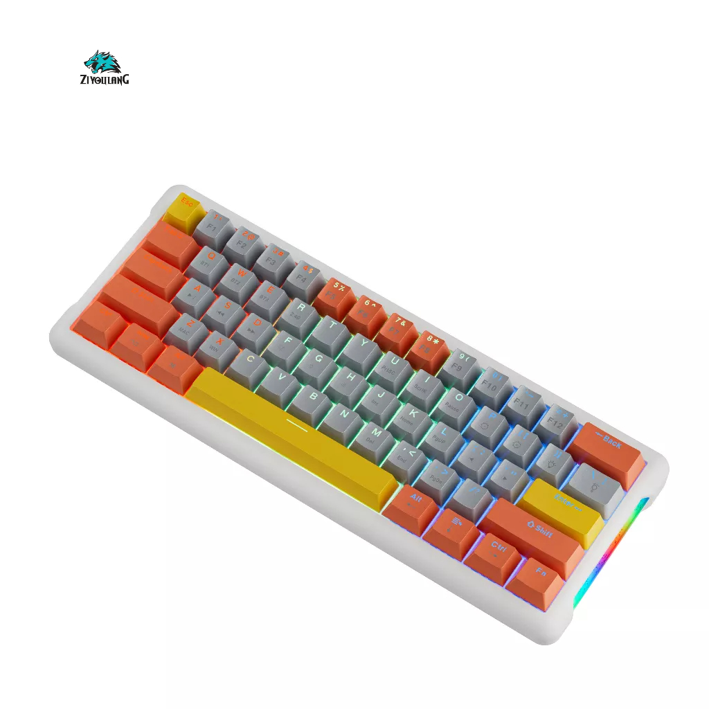 Bàn phím cơ có dây ATAS K610 Layout 61% - Red swtich - LED Rainbow 9 chế độ - Có Hotswap