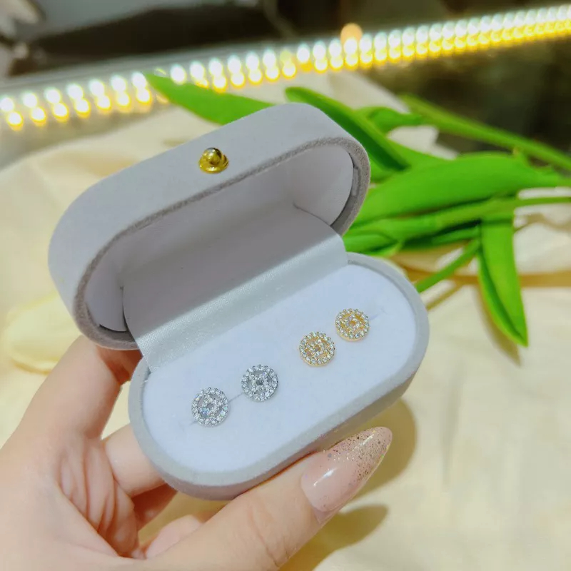 Bông tai hoạ tiết kim tiền đính đá trang sức Kami