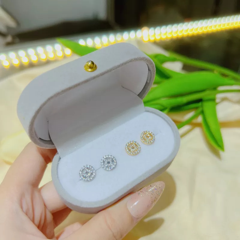 Bông tai hoạ tiết kim tiền đính đá trang sức Kami