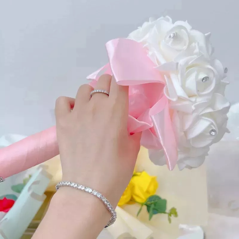 Lắc tay xoàn 2 ly xi bạch kim siêu sáng
