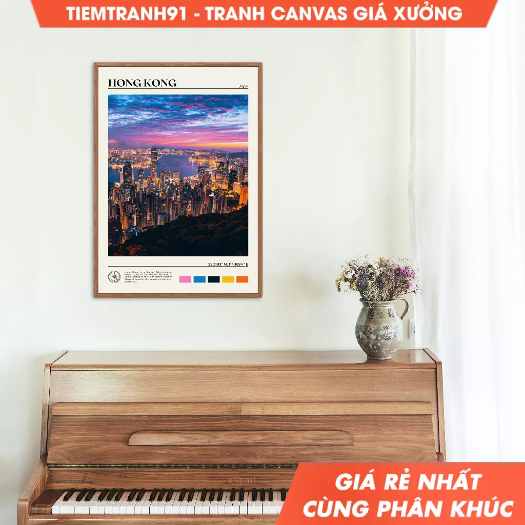 Tranh treo tường, Oil Paint, Hong Kong Wall Art, Hong Kong Poster, Hong Kong Photo, Hong Kong Wall D
