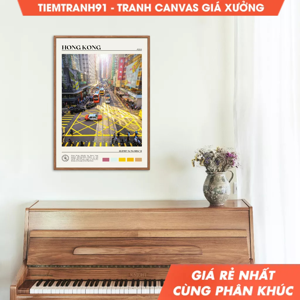 Tranh treo tường, Oil Paint, Hong Kong Wall Art, Hong Kong Poster, Hong Kong Photo, Hong Kong Wall D