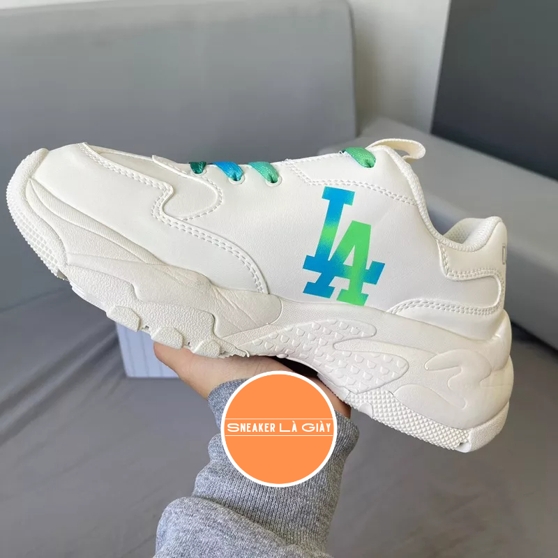 Giày MLB BigBall Chunky A Gradient Classic Monogram LA Dodgers - FULLBOX | Monogram LA Xanh Lá