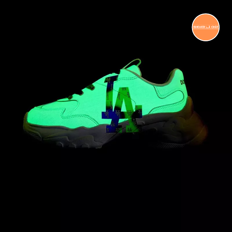 Giày MLB BigBall Chunky A Gradient Classic Monogram LA Dodgers - FULLBOX | Monogram LA Xanh Lá