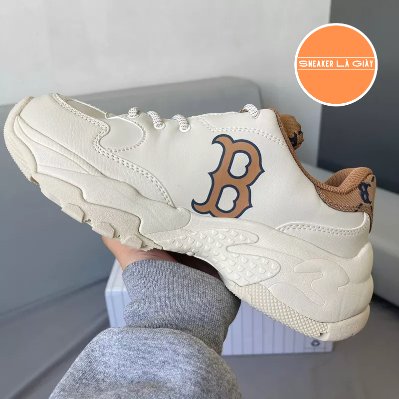 Giày MLB BigBall Chunky Diamond Monogram Boston Red Sox D.Beige - Bản Đẹp Fullbox | MONO B V2