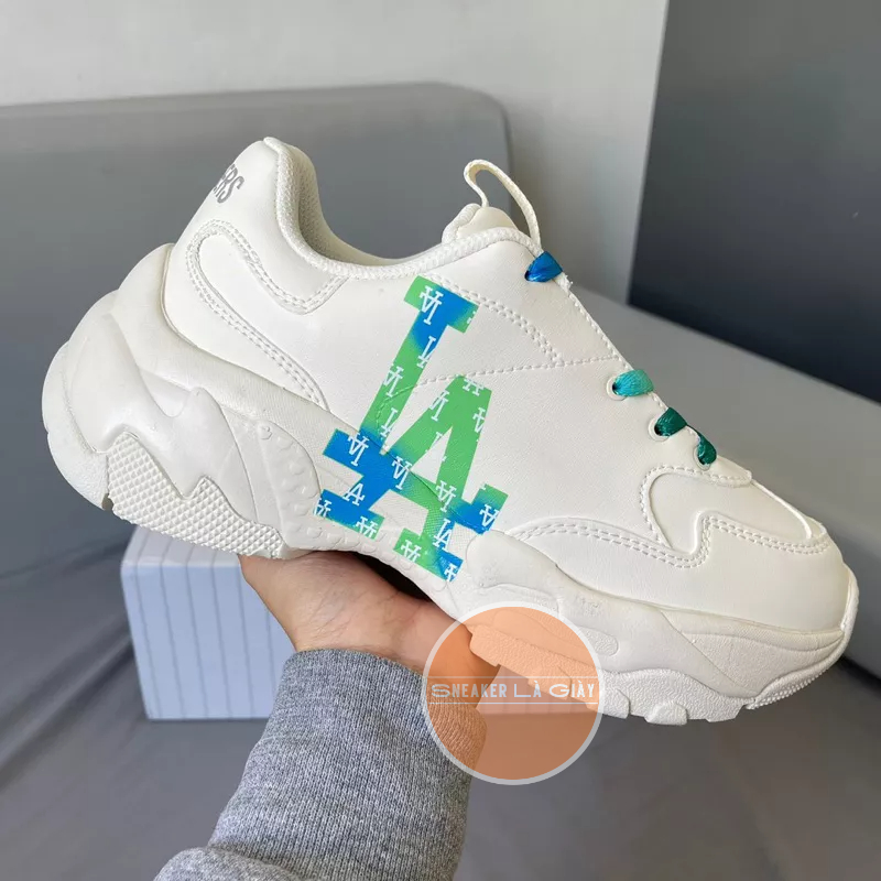 Giày MLB BigBall Chunky A Gradient Classic Monogram LA Dodgers - FULLBOX | Monogram LA Xanh Lá