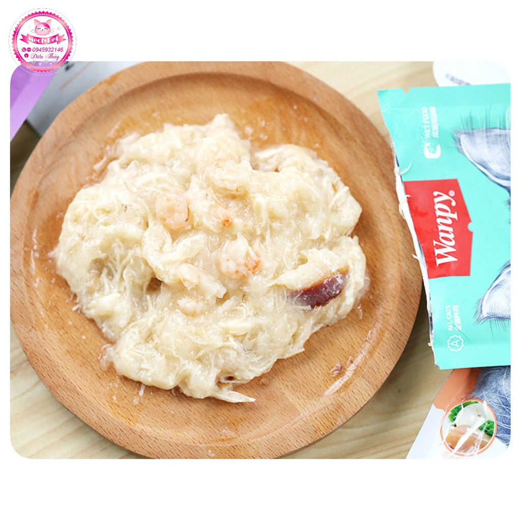Combo 30 gói pate Wanpy dành cho mèo kén ăn gói 80gr
