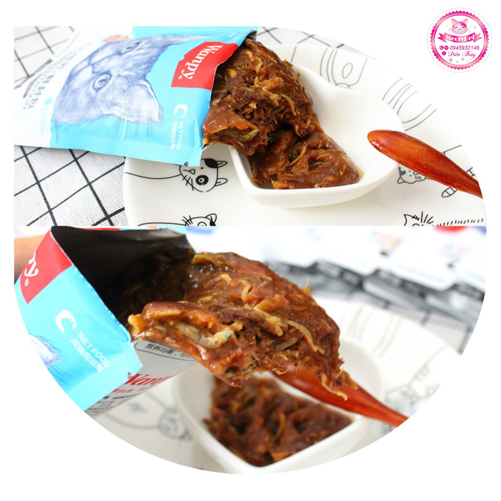 Combo 30 gói pate Wanpy dành cho mèo kén ăn gói 80gr