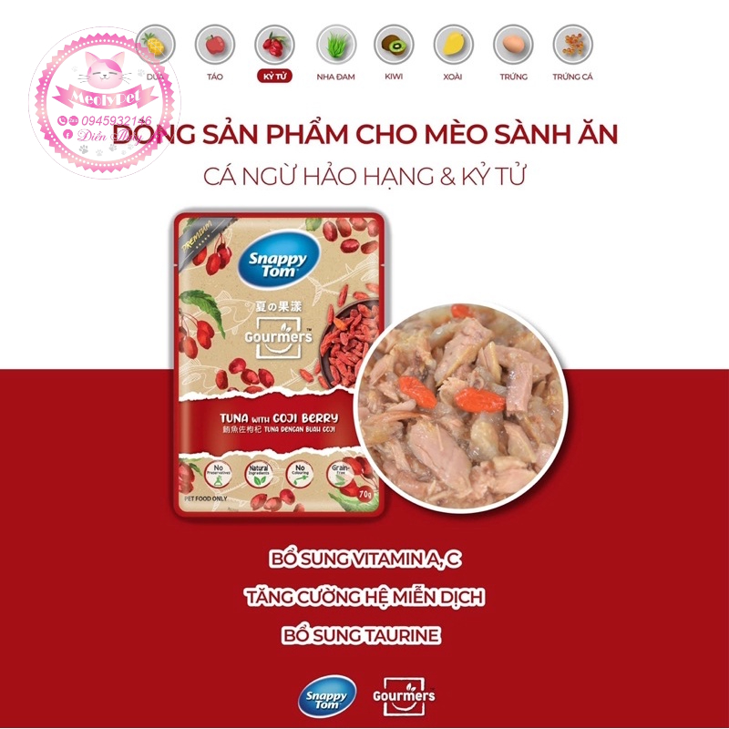 Pate Snappy Tom Trái Cây Dành Cho Mèo Kén Ăn - 70G
