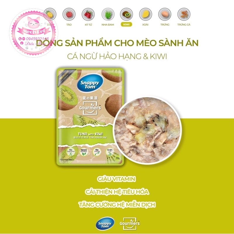 Pate Snappy Tom Trái Cây Dành Cho Mèo Kén Ăn - 70G