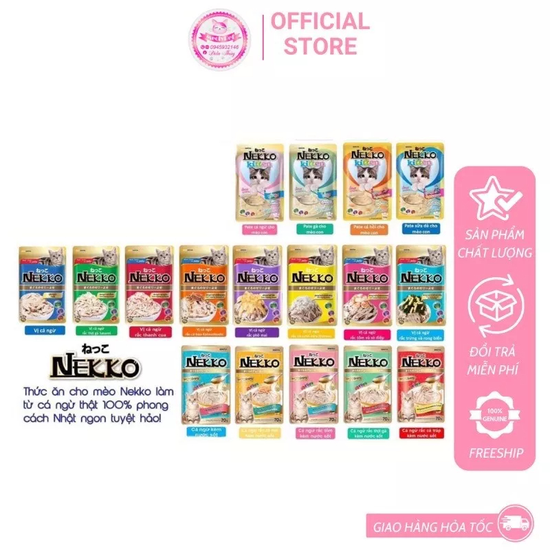 Combo Thùng Pate Nekko 48 Gói Dành Cho Mèo Đủ Vị