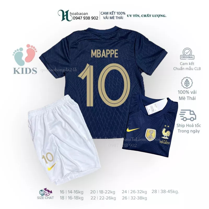 Quần Áo Bóng Đá Trẻ Em, Áo Đá Banh Trẻ Em In Sẵn Tên Số Cầu Thủ Như Hình