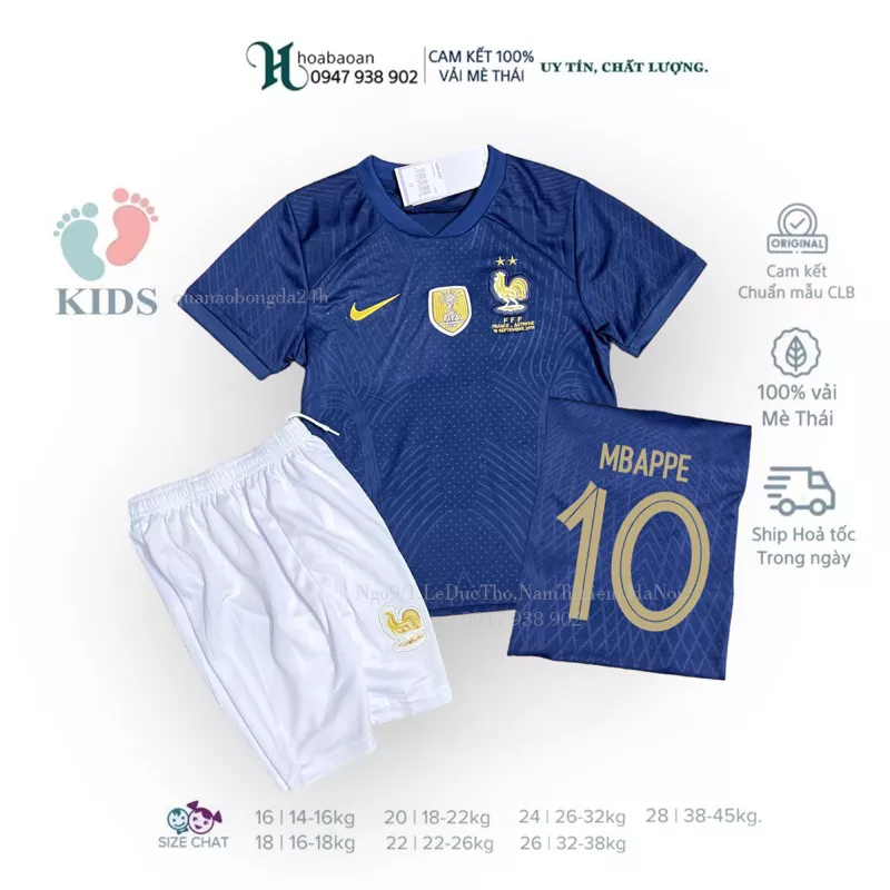 Quần Áo Bóng Đá Trẻ Em, Áo Đá Banh Trẻ Em In Sẵn Tên Số Cầu Thủ Như Hình