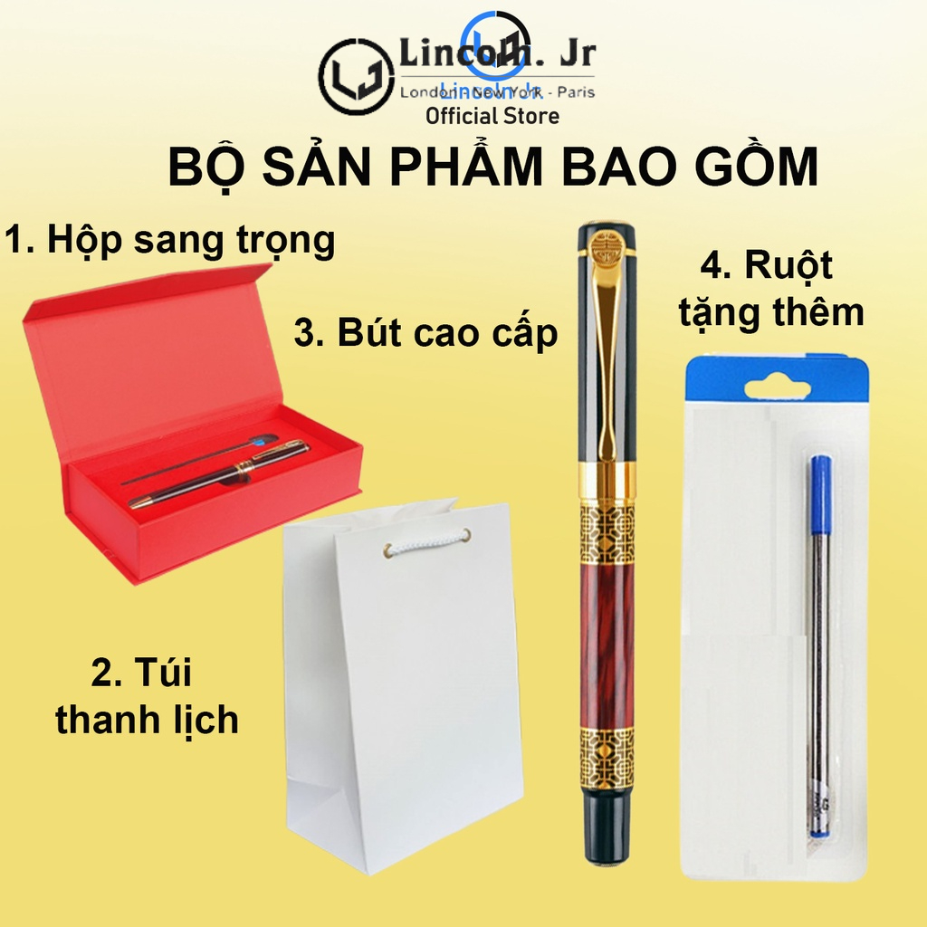Bút ký Doanh nhân Lincoln Jr 007, vân gỗ Quý tộc, quà tặng dành cho Doanh nhân