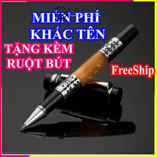 Miễn phí khắc tên & Vận Chuyển Tặng Kèm Hộp & Ruột Mực, Celluloid Vân Đá thân thép CEO 039, ngòi 0.5 mm, viết mượt