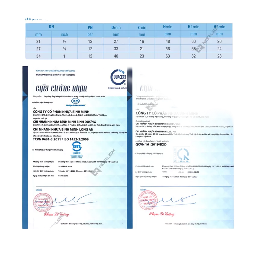 Van Nhựa PVC Bình Minh