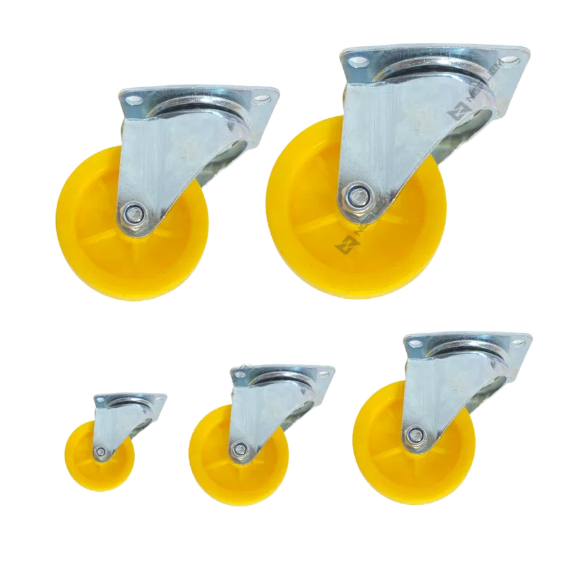 Bánh xe vàng nghệ 3cm, 4cm, 5cm, 6cm, 7cm, 8cm, 10cm - 2 Vòng Không Khóa
