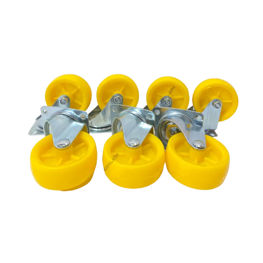 Bánh xe vàng nghệ 3cm, 4cm, 5cm, 6cm, 7cm, 8cm, 10cm - 2 Vòng Không Khóa