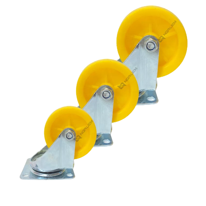 Bánh xe vàng nghệ 3cm, 4cm, 5cm, 6cm, 7cm, 8cm, 10cm - 2 Vòng Không Khóa