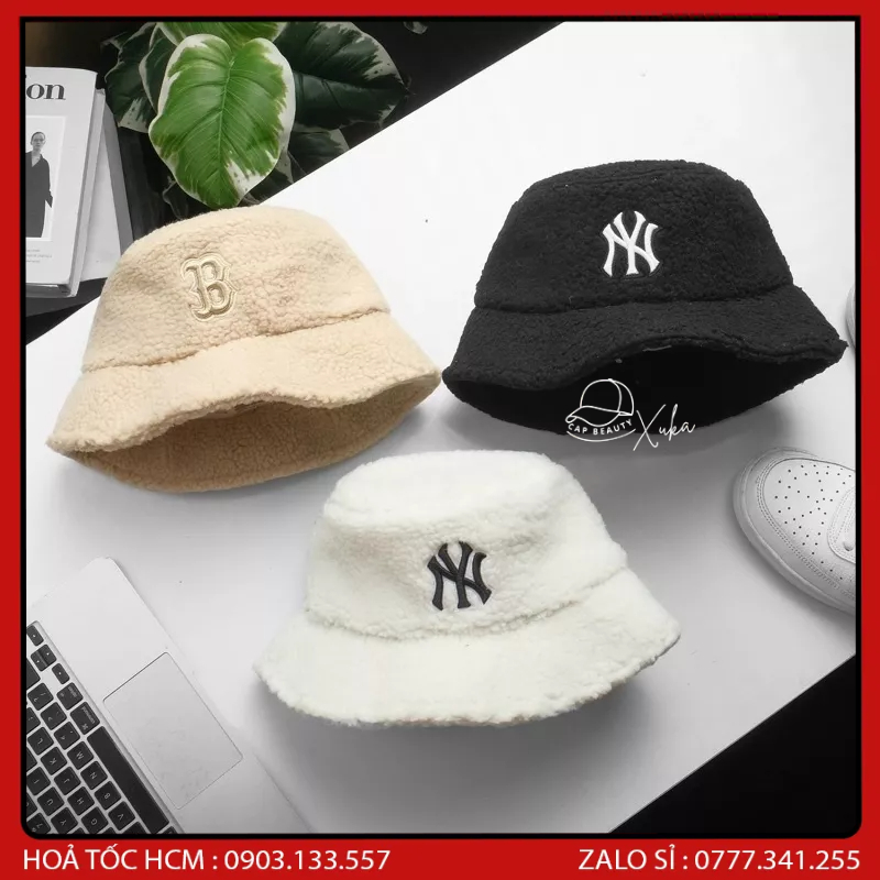 Nón Bucket MLB lông cừu ( 5 màu ) hàng xịn mới nhất