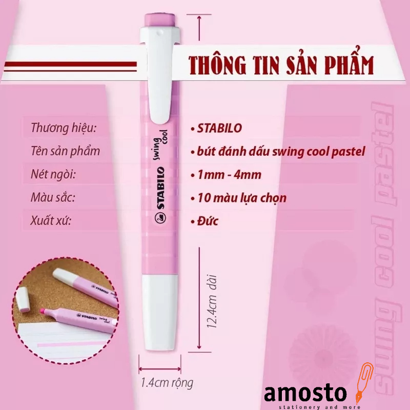 Bút Dạ Quang Chính Hãng Stabilo Swing Cool