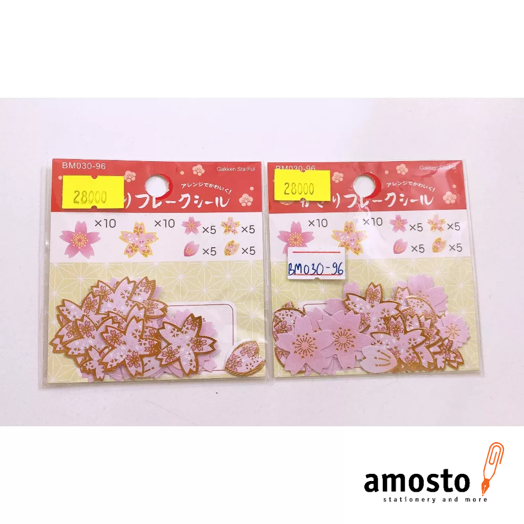 Sticker Hoa Anh Đào 40 Miếng Ép Nhũ Vàng