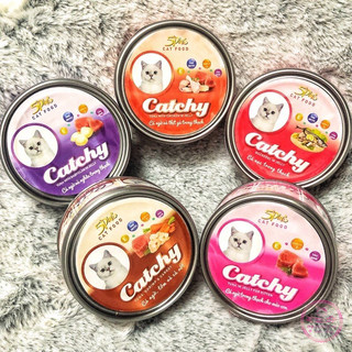 [Xả kho cận date 5/2025] Pate mèo Catchy 5Plus dạng lon 170gram
