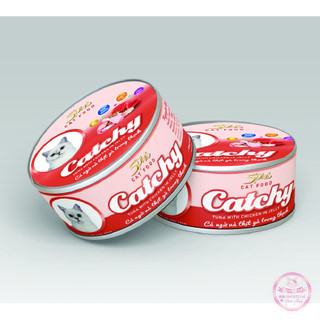 [Xả kho cận date 5/2025] Pate mèo Catchy 5Plus dạng lon 170gram