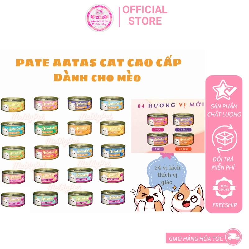 [Chính hãng] Pate Aatas Cat Cá Ngừ Tươi Dành Cho Mèo - 80G