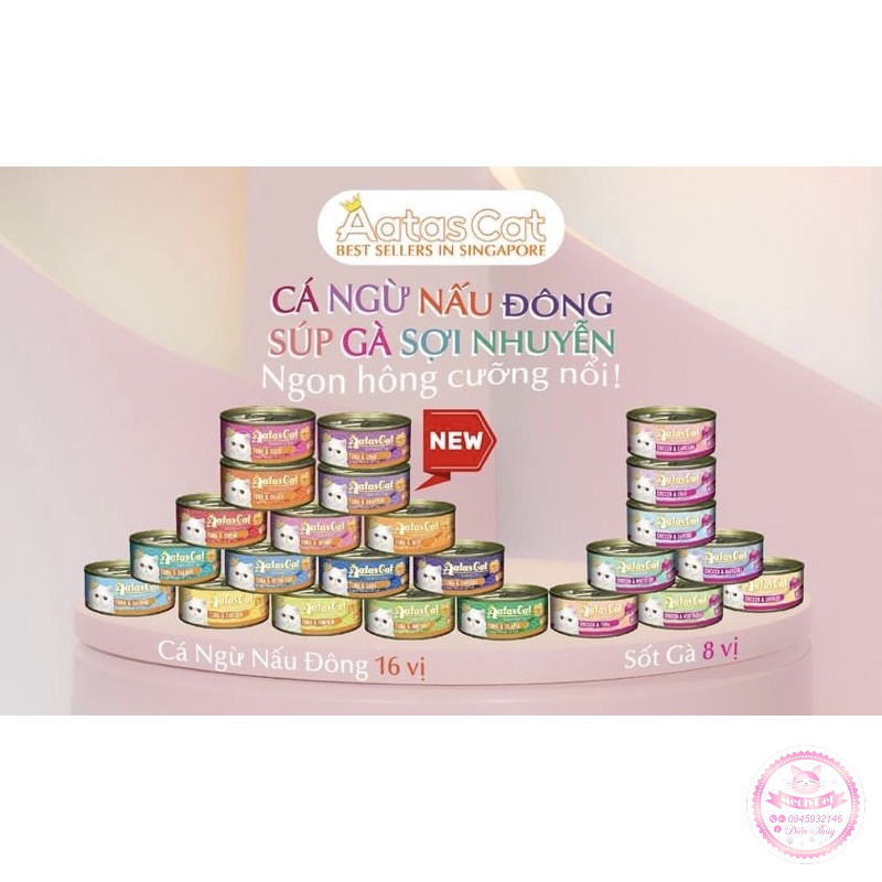 [Chính hãng] Pate Aatas Cat Cá Ngừ Tươi Dành Cho Mèo - 80G