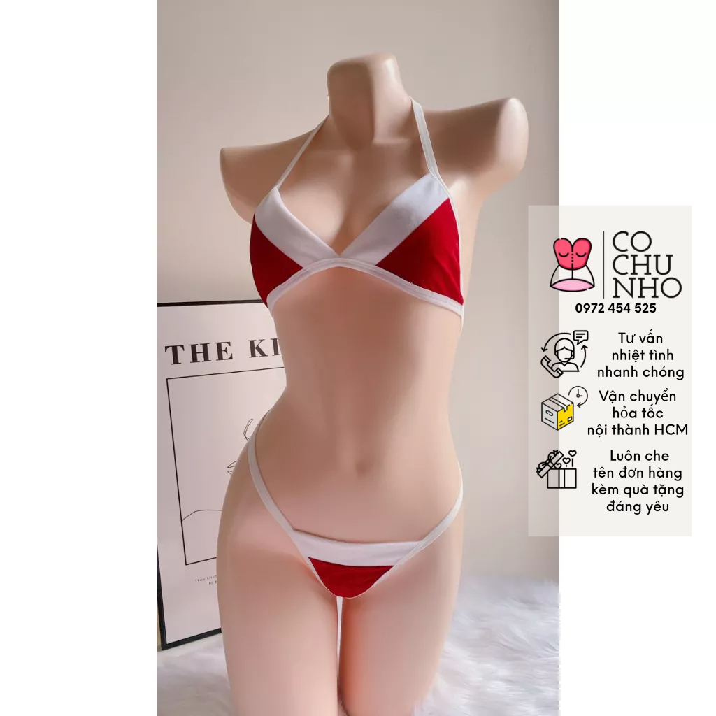 SET26 Set đồ lót noel cosplay sexy giáng sinh - bộ đồ lót noel gợi cảm -cochunhoquan11