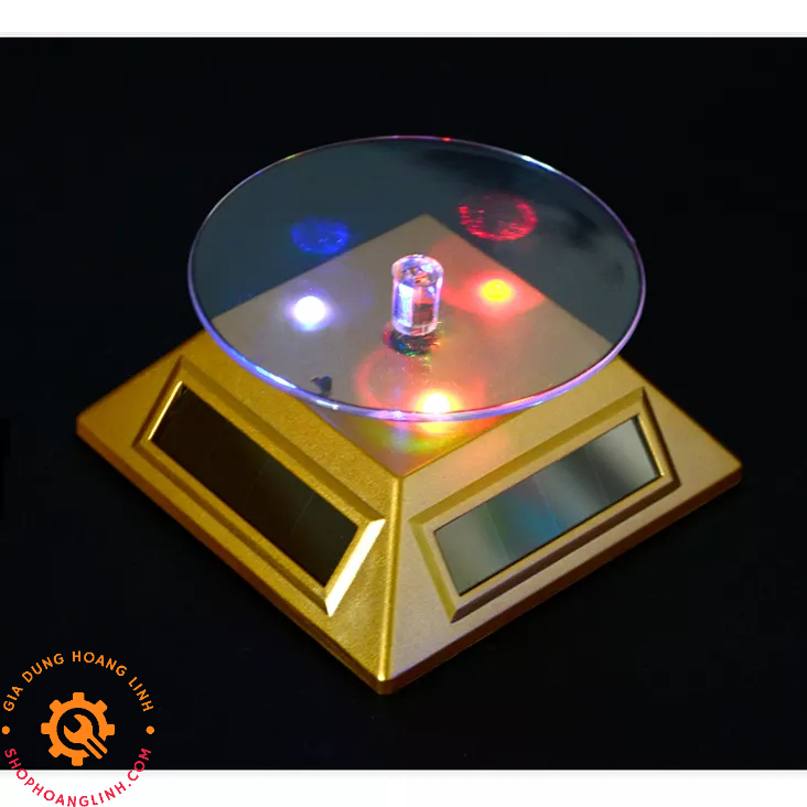 Đế Xoay Sản Phẩm Mini Đường Kính 9cm Phiên Bản V3 CÓ ĐÈN - Trưng Bày Trang Sức, Đồng Hồ, Đồ Phong Thủy