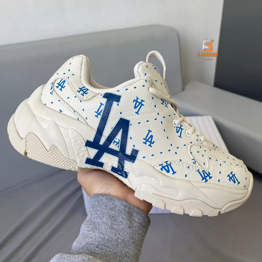 Giày MLB Big Ball Chunky Saffiano Diamond Monogram LA Dodgers - FULLBOX - kèm phụ kiện