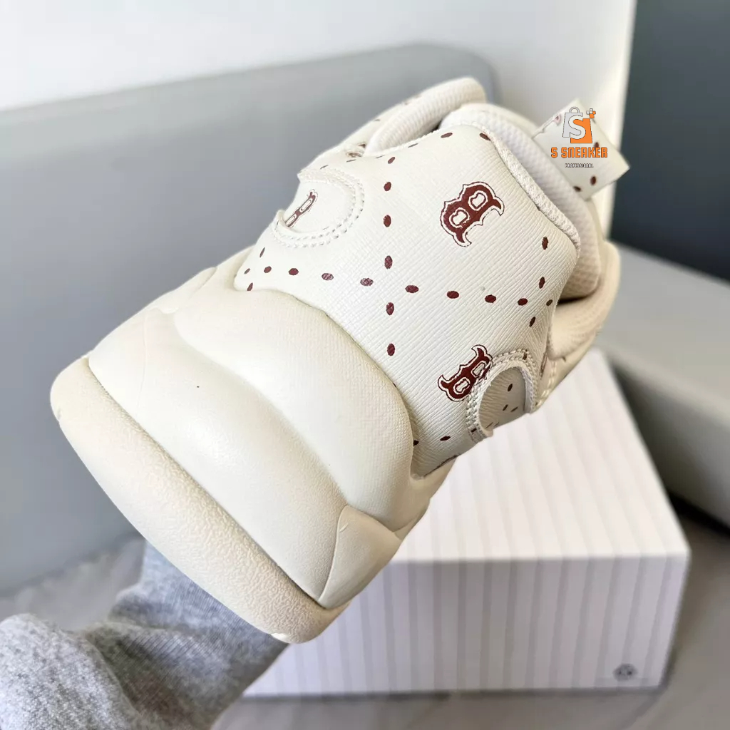 Giày MLB BigBall Chunky Saffiano Diamond Monogram Boston Red Sox Beige | FULLBOX - kèm phụ kiện