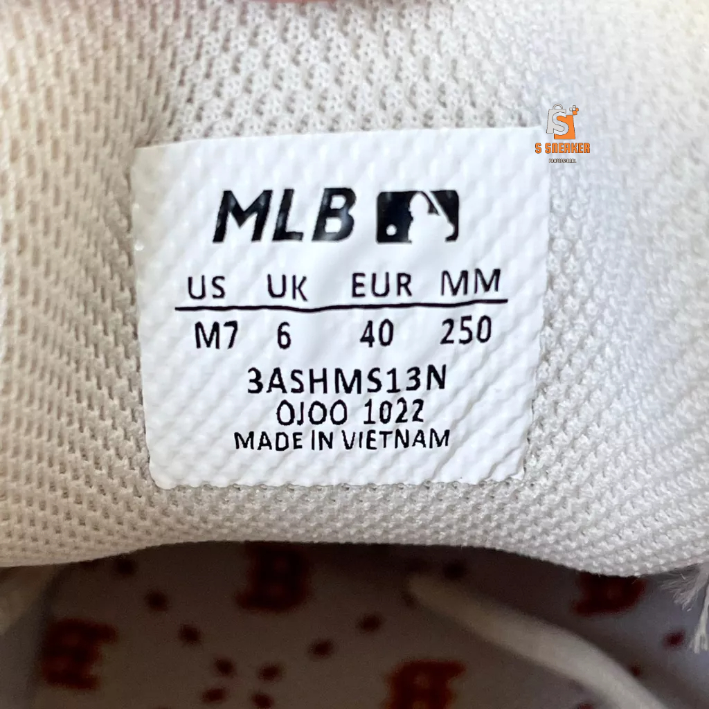 Giày MLB BigBall Chunky Saffiano Diamond Monogram Boston Red Sox Beige | FULLBOX - kèm phụ kiện