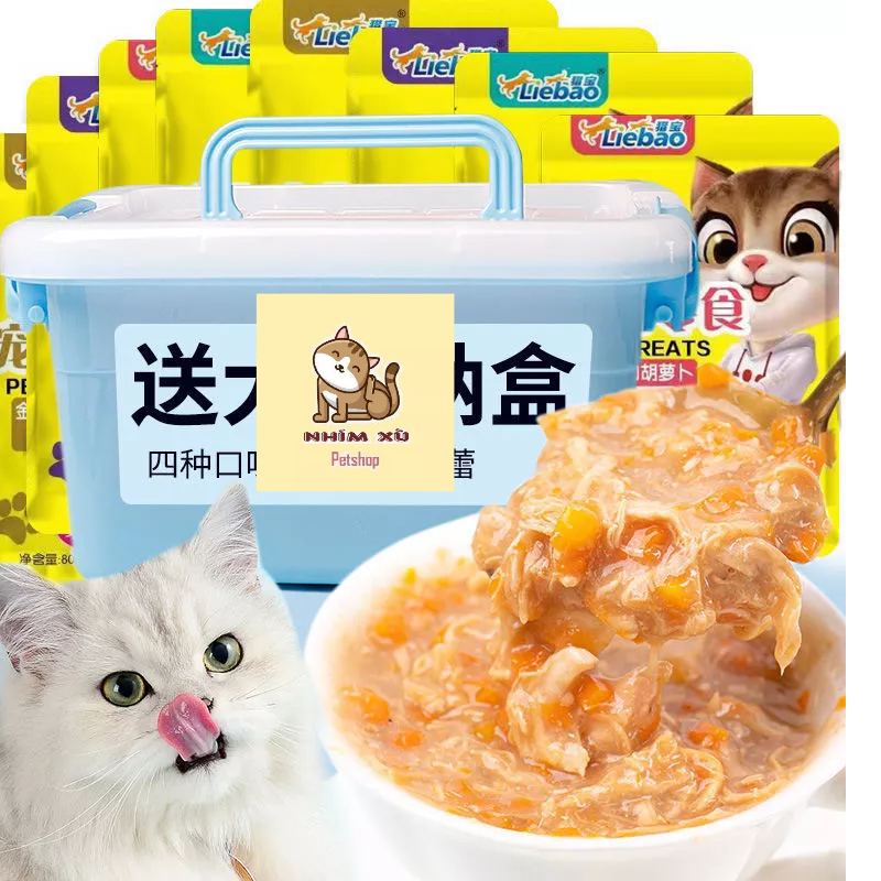 COMBO 50 gói pate Liebao sóc nâu cho mèo siêu dinh dưỡng