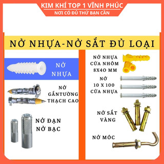Tắc kê nở nhựa móc sắt, tắc kê đạn, nở thạch cao, nhựa vàng