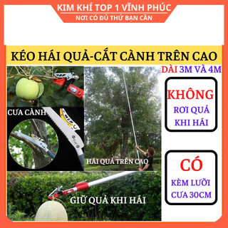 Dụng cụ hái trái cây đa năng Kéo gậy sào cắt tỉa cưa cành hái quả trên cao
