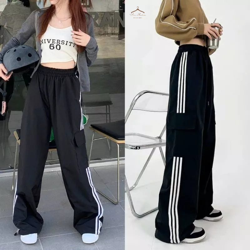 Quần túi hộp 3 sọc chất bo mịn From dáng đỉnh đẹp, Quần dài unisex nam nữ hách dáng