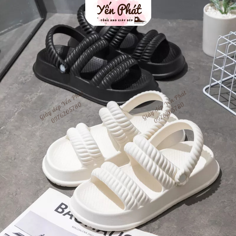 Dép SanDal , Dép Quai Hậu Đế Bằng Hoạ Tiết Chéo Chất Liệu EVA Siêu êm New 2023 TA