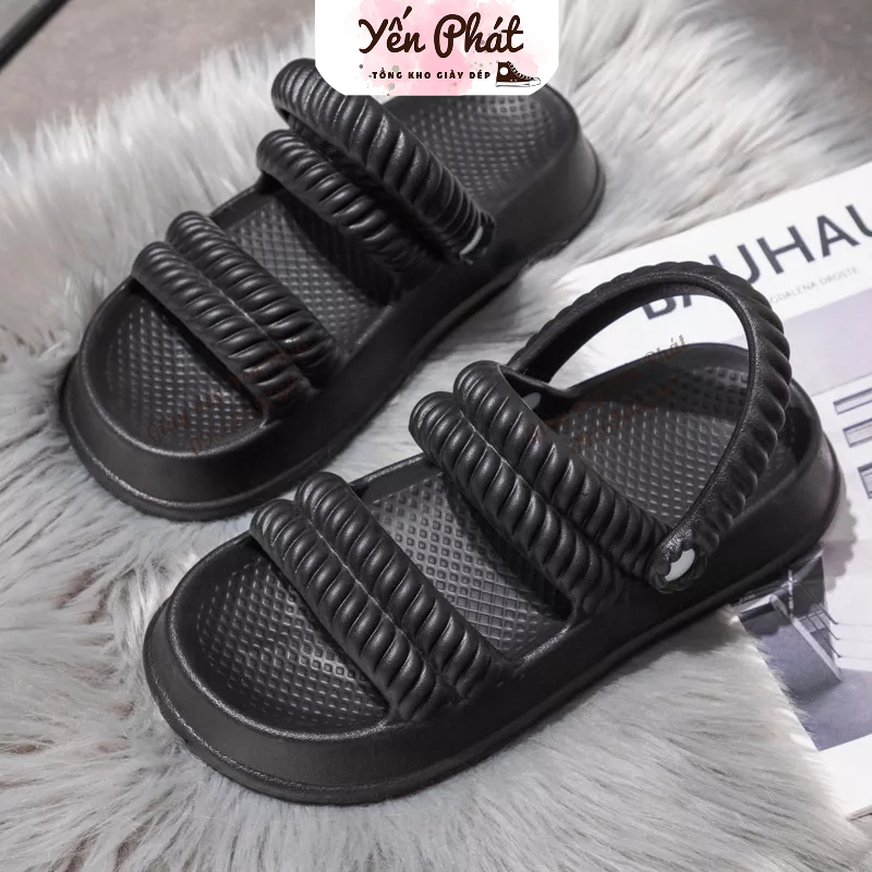 Dép SanDal , Dép Quai Hậu Đế Bằng Hoạ Tiết Chéo Chất Liệu EVA Siêu êm New 2023 TA