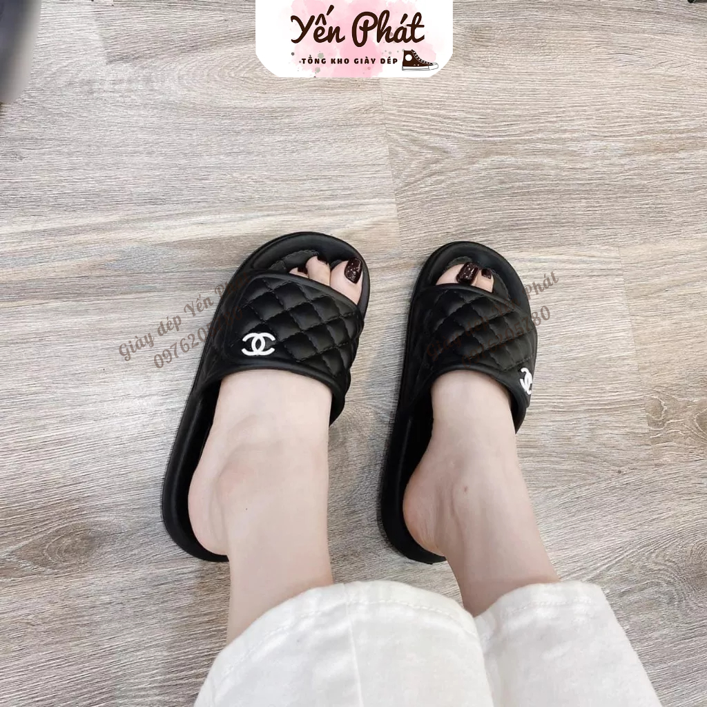 NEW Dép Nữ Quai Ngang Ô Chéo  Trám Mác Chữ  Ngẫu Nhiên Siêu Nhẹ Êm Chân  MS 1608 HP