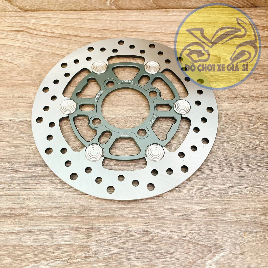 Đĩa thắng HT long đền inox 220mm 4 lỗ thông dụng