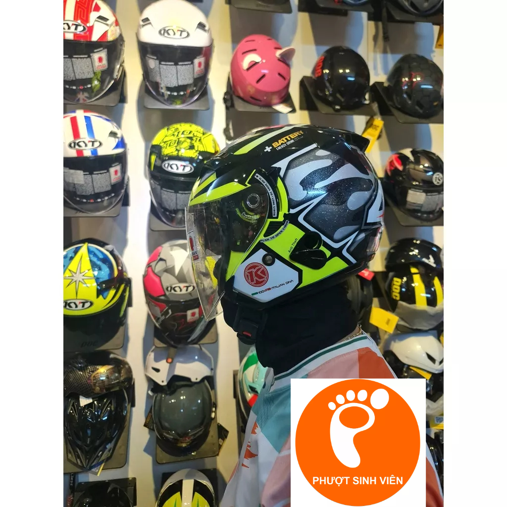 Khăn ninja in logo KYT F1 phản quang thun cotton lưới thấm hút mồ hôi tốt