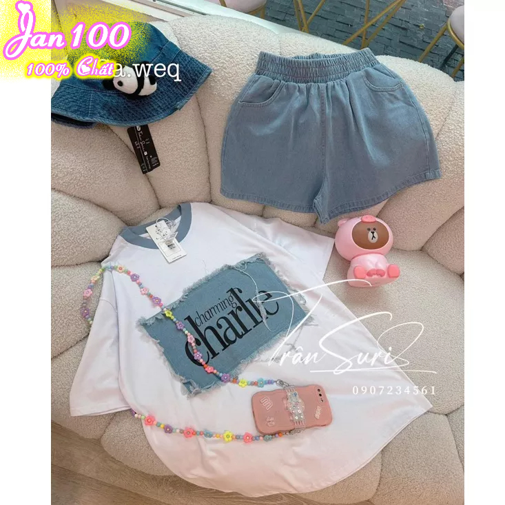 Set Pha Bò Charlle Siêu Hot - Hàng Qccao Cấp, Set Jean Kiểu Dáng Tiểu Thư Sang Chảnh Hot Trend 2023