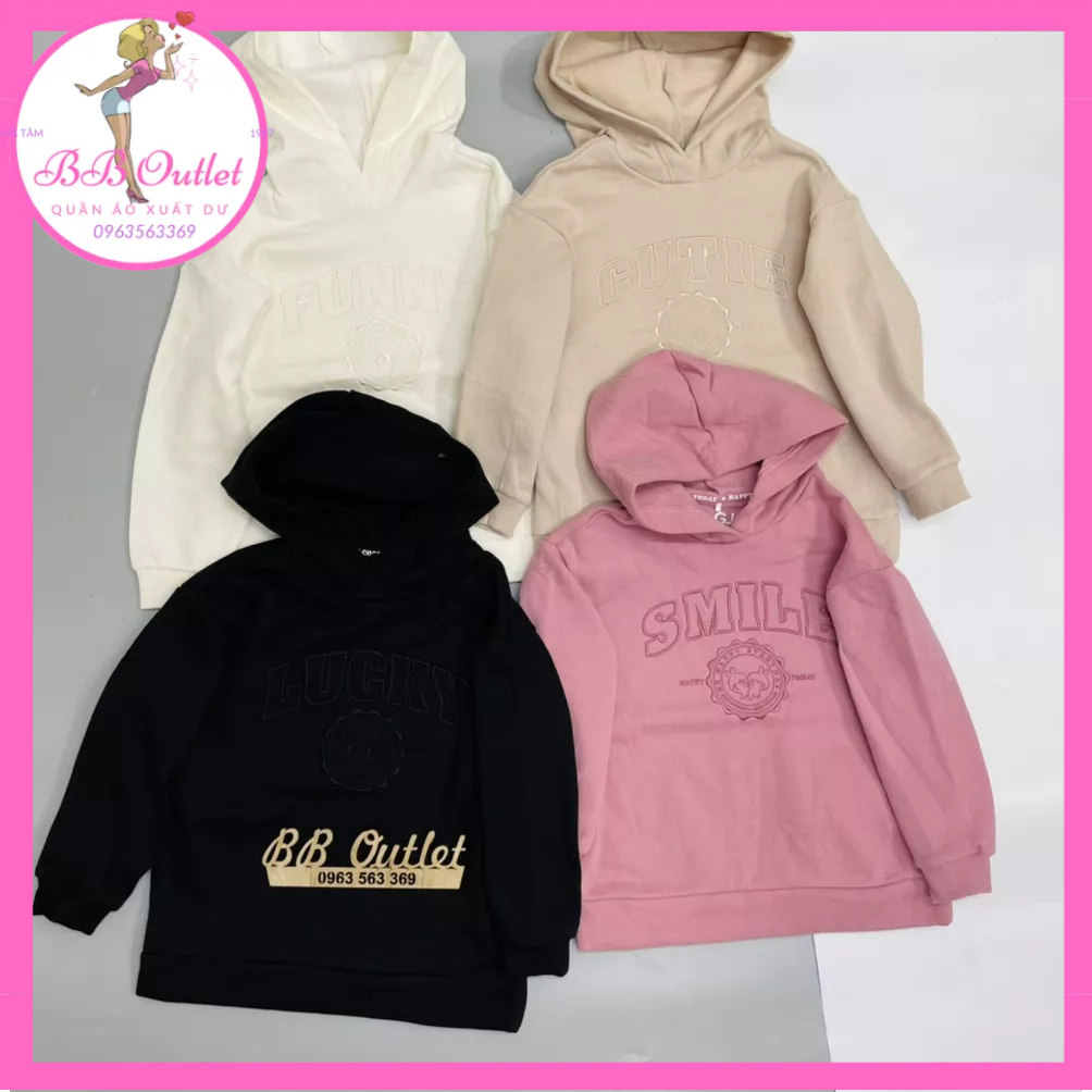 Áo nỉ hoodie bé gái xuất khẩu
