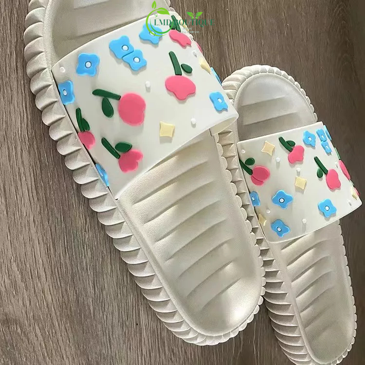 Dép bánh mì họa tiết hình bông hoa - , thiết kế đẹp, đơn giản, có đế chống trơn trượt