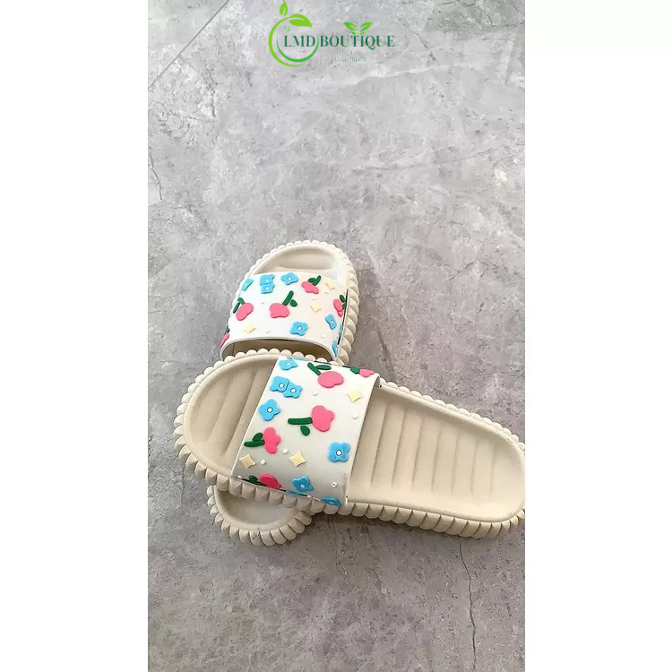 Dép bánh mì họa tiết hình bông hoa - , thiết kế đẹp, đơn giản, có đế chống trơn trượt