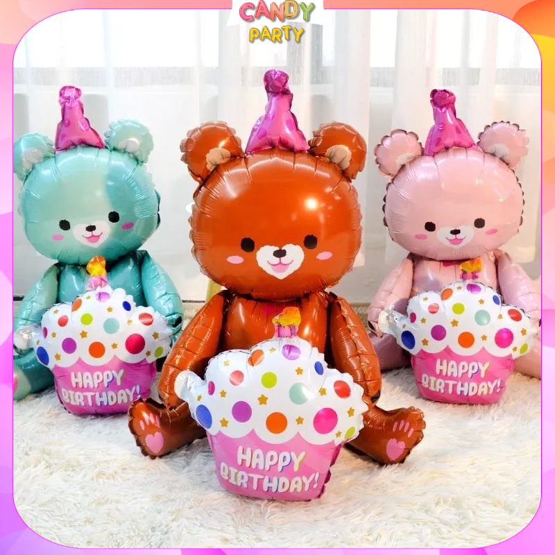 Bóng Hình Gấu 3D 4D Dễ Thương trang trí sinh nhật thôi nôi party tiệc tùng cỡ đại